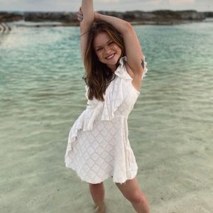 Tularosa Aria one shoulder ivory mini dress Large